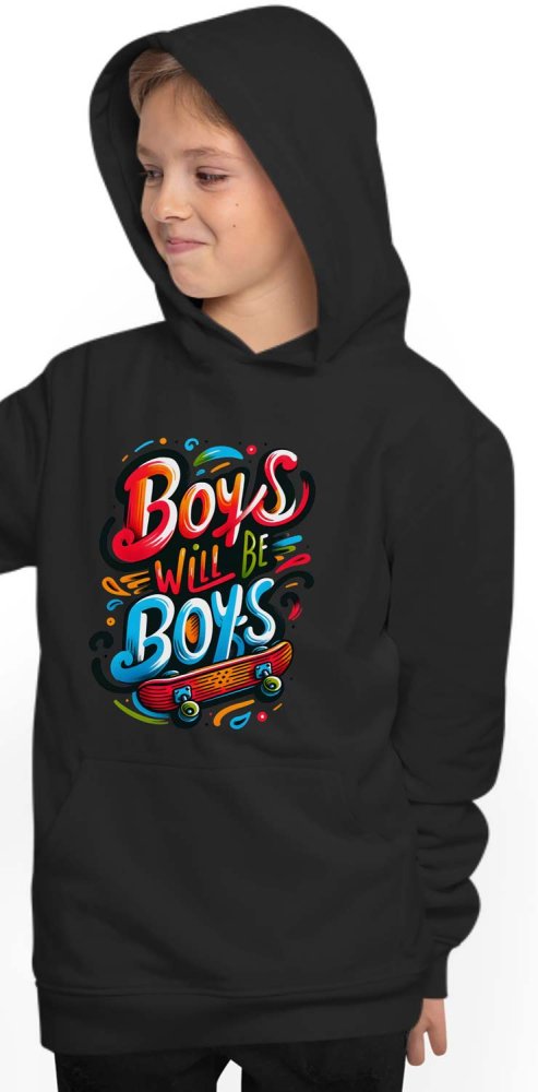 Hooded Sweater Skater Hoodie Kids - Boys will be Boys Lettering Skater i537